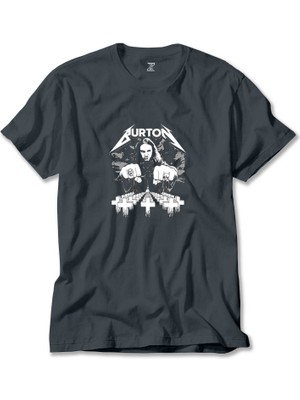 Z zepplin Metallica Cliff Burton Face Füme Tişört
