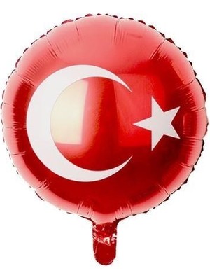 Yuvarlak Türk Bayrağı Folyo Balon
