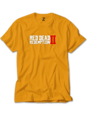 Z zepplin Red Dead Redemption 2 Text Sarı Tişört