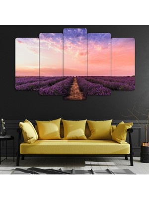 Zevahir Mobilya Dekorasyon 5 Parça Mdf Günbatımı Manzara Tablosu