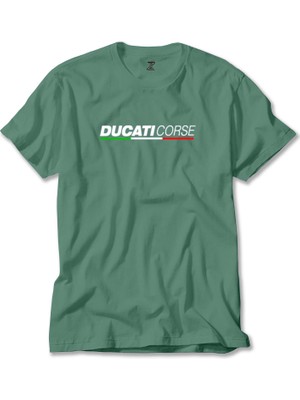 Z zepplin Ducati Corse Text Yeşil Tişört