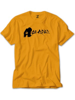 Z zepplin Slash Portre Logo Sarı Tişört