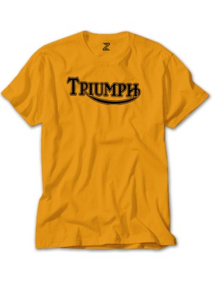 Z zepplin Triumph Motorcycles Logo Sarı Tişört