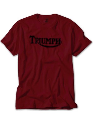 Z zepplin Triumph Motorcycles Logo Kırmızı Tişört