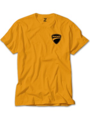 Z zepplin Ducati Scrambler Logo Sarı Tişört