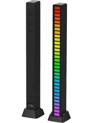 32 LED'li Şarjlı Sese Duyarlı RGB Ekolayzır: Müzik ve Işığın Mükemmel Uyumu