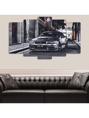 Zevahir Mobilya Dekorasyon Zevahir 5 Parça Mdf Spor Araba Tablo