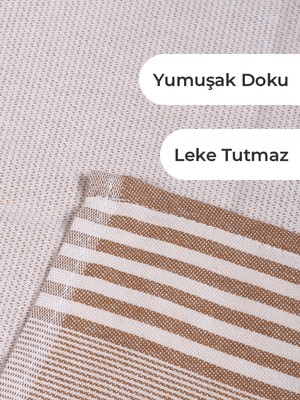 Zena Çizgili 8'li Set Leke Tutmaz Mutfak Kurulama Bezi, Beslenme Örtüsü, Çok Amaçlı Servis Mutfak Havlusu 47 x 70CM