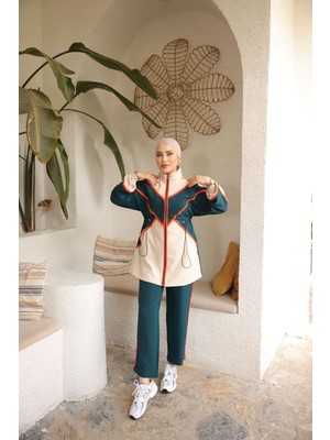 MİMİ LUXURY WEAR Kadın Double Crep Pantolon Tunik Takım 461 Düz Paça Şık ve Rahat