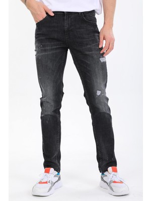 Bellamods Pamuklu Taşlamalı Slim Denim Erkek Kot Pantolon