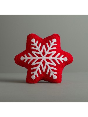 Linens Snowflake 35 x 30  cm  Kırlent Kırmızı