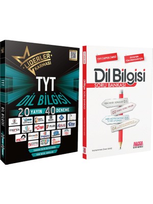 Liderler Karması TYT Dil Bilgisi 20 Yayın 40 Deneme ve Akm Dil Bilgisi Soru Bankası Seti 2 Kitap