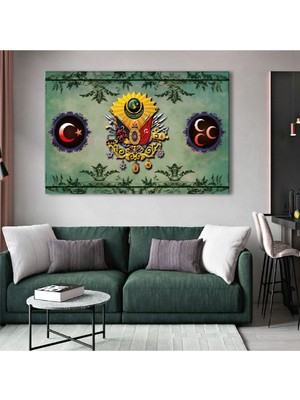 Zevahir Mobilya Dekorasyon 120x80 Cm Osmanlı Tuğrası Kanvas Tablo