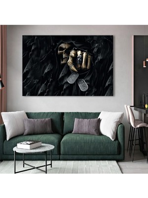 Zevahir Mobilya Dekorasyon 120x80 Cm Kurukafa Hayalet Kanvas Tablo