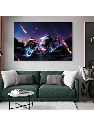 Zevahir Mobilya Dekorasyon 120x80 Cm Meteor Yağmuru Kanvas Tablo