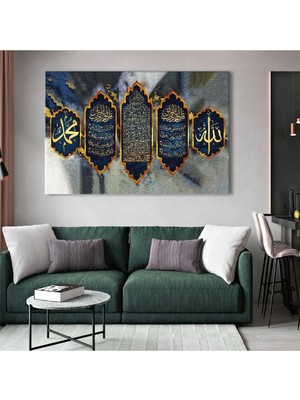 Zevahir Mobilya Dekorasyon 120x80 Cm Dini Ayet Kanvas Tablo