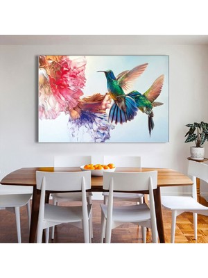 Zevahir Mobilya Dekorasyon 120x80 Cm Hayvanlar Alemi Kuş Kanvas Tablo