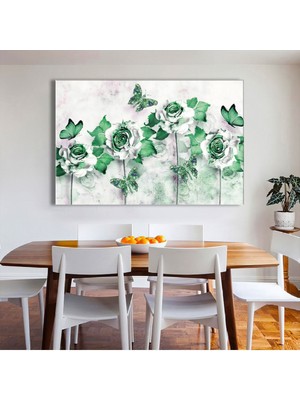 Zevahir Mobilya Dekorasyon 120x80 Cm Beyaz Güller Kanvas Tablo