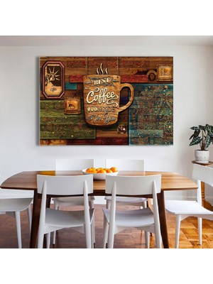 Zevahir Mobilya Dekorasyon 120x80 Cm Best Coffe Kanvas Tablo