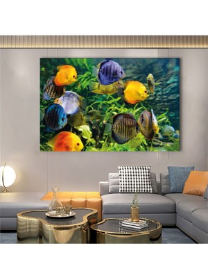 Zevahir Mobilya Dekorasyon 120x80 Cm Su Altı Dünyası Kanvas Tablo