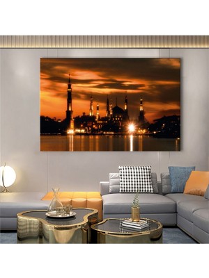 Zevahir Mobilya Dekorasyon 120x80 Cm Cami Manzara Kanvas Tablo