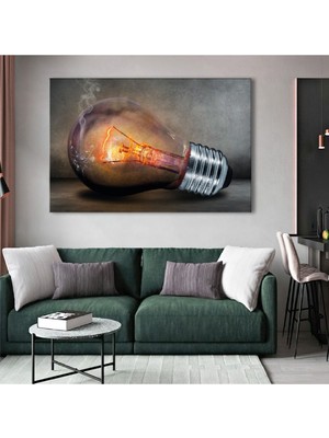 Zevahir Mobilya Dekorasyon 120x80 Cm Ampül Kanvas Tablo