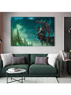 Zevahir Mobilya Dekorasyon 120x80 Cm Sanal Dünya Kanvas Tablo