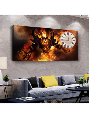 Zevahir Mobilya Dekorasyon Sanal Dünya 120 X 60 Saatli Kanvas Tablo