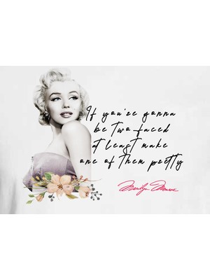 Marılyn Monroe Özel Tasarım Baskılıbeyaz T-Shırt