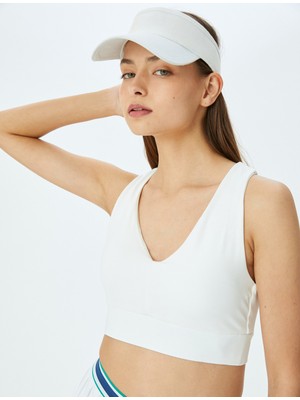 Koton U Yaka Kaplı Kolsuz Çapraz Sırt Detaylı Slim Fit Sporcu Sütyeni