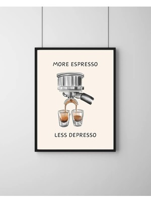 Sümer Çerçeveli, 'espresso' Kahve Köşesi, Mutfak Dekoratif Tablo, Modern Pinterest Tarzı Çerçeveli Poster