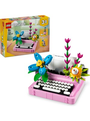 LEGO® Creator 3’ü 1 Arada Çiçekli Daktilo 31169 - 8 Yaş & Üzeri Çocuklar için Yaratıcı Oyuncak Yapım Seti (363 Parça)