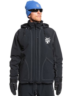 Quiksilver Live Wire Erkek Siyah Snowboard Ceketi Regular Fit Dokuma Kumaş ile Konforlu Kullanım