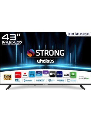 Strong ML43EW4000F 43’’ 109CM Ekran Full HD Whale Os Smart TV Dahili Uydu Alıcılı Ultra Ince Çerçeve