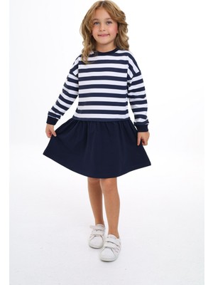 Toontoy Kız Çocuk Çizgili Elbise