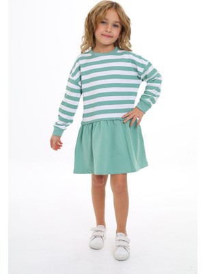 Toontoy Kız Çocuk Çizgili Elbise
