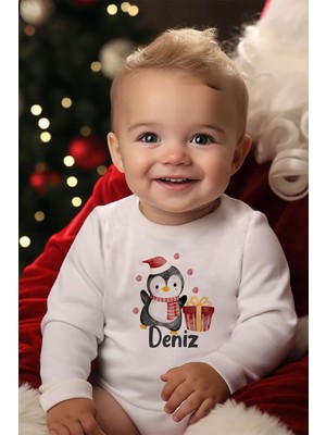 Lilabio Organik Pamuk Uzun Kollu Yılbaşı Temalı Bebek Body