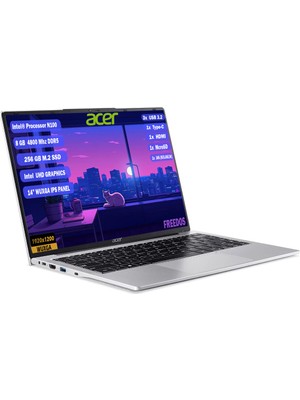 Acer Aspire Lite AL14-31P-C452 Intel N100 8 GB 256 GB SSD 14'' IPS WUXGA Taşınabilir Bilgisayar FreeDos Notebook NX.KS8EY.001