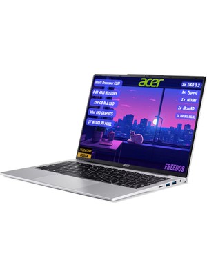 Acer Aspire Lite AL14-31P-C452 Intel N100 8 GB 256 GB SSD 14'' IPS WUXGA Taşınabilir Bilgisayar FreeDos Notebook NX.KS8EY.001