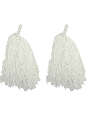 1 Çift ( 2 Adet ) Beyaz Renk 23 Nisan Gösteri Ponponu (4832)