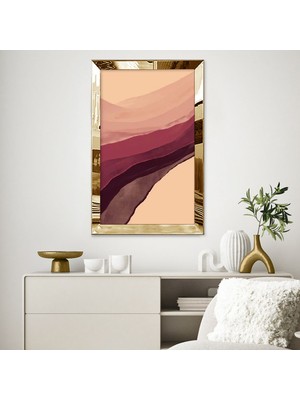 Zevahir Mobilya Dekorasyon Gümüş Aynalı Pleksi Çerçeveli Çöl Kumları Manzara Kum Tepeleri Kolaj Tablo