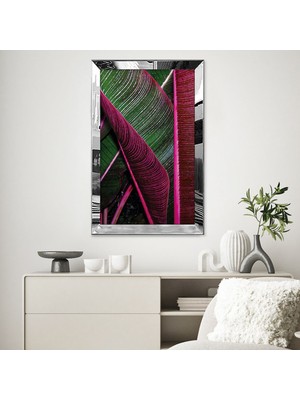 Zevahir Mobilya Dekorasyon Gümüş  Aynalı Pleksi Çerçeveli Modern  Soyut Tablo