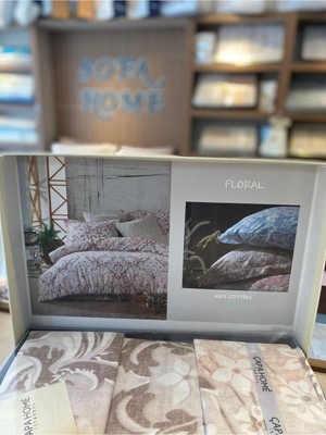 Floral %100 Pamuk Çapa Home Çift Kişilik Nevresim Takımı