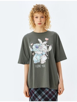 Koton Disney Lisanslı Stitch Baskılı Kısa Kollu T-Shirt