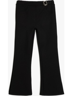 Koton Ispanyol Paça Pantolon Beli Lastikli Viskon Kumaş