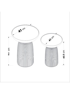 Midoser Bohem Mantar Sehpa 2' Li 45 cm - 50 cm