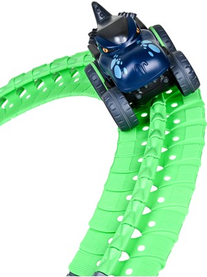 Learning Fun DIY Dino Track Esnek Raylı 138 Parça Yarış Pisti Pilli Arabalı