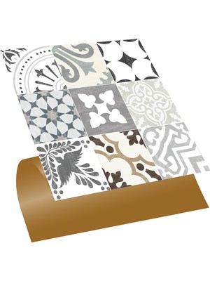 Tink Tink Kendinden Yapışkanlı Karma Londra Desenli Pvc Karo 30X30 cm (4 Adet) 0,36 M2