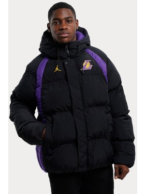 Nike Jordan Nba Los Angeles Lakers Synthetic Fill Loose Fit Jacket Sentetik Dolgu Geniş Kalıp Mont Siyah Mor