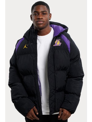 Nike Jordan Nba Los Angeles Lakers Synthetic Fill Loose Fit Jacket Sentetik Dolgu Geniş Kalıp Mont Siyah Mor